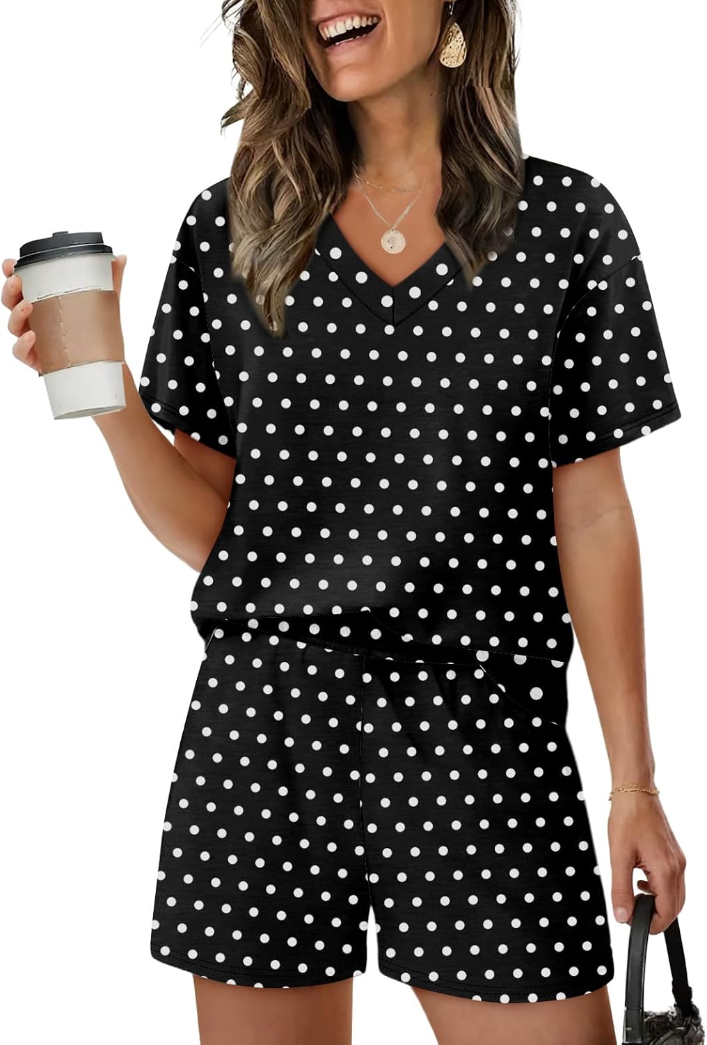 XIEERDUO Lounge Sets for Women Shorts Lightweight Summer Pajamas Set Sleepwear 2 Piece Sets Airport Vacation Outfits