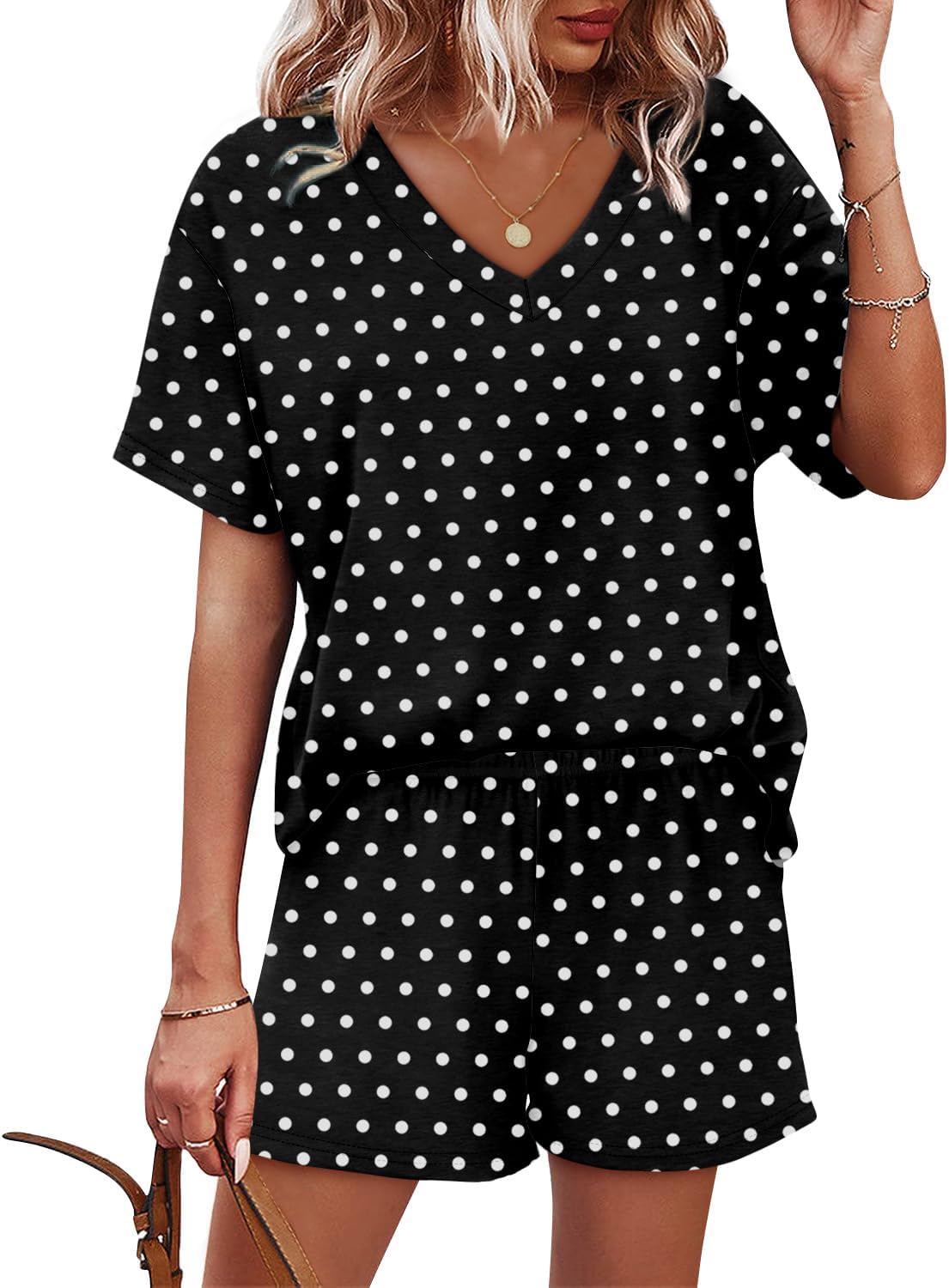 XIEERDUO Lounge Sets for Women Shorts Lightweight Summer Pajamas Set Sleepwear 2 Piece Sets Airport Vacation Outfits
